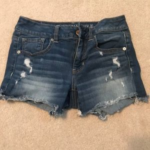 Blue Jean Ripped Shorts